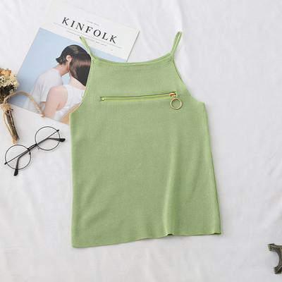 Maieu casual dama cu bretele subtiri si fermoar in mai multe culori