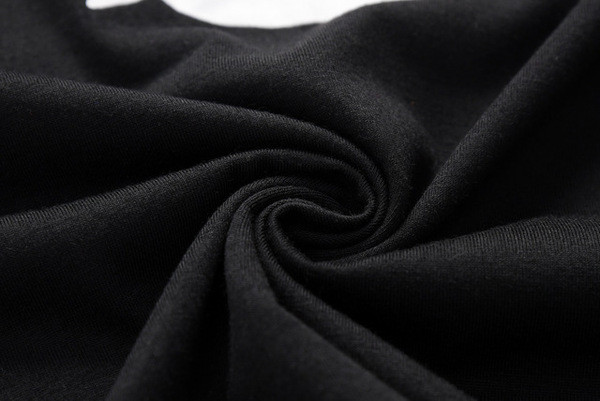 Tricou casual dama cu maneca scurta in alb si negru si aplicat