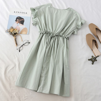 Дамска ежедневна рокля с V-образно деколте в няколко цвята