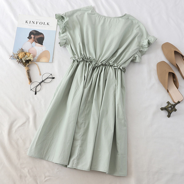 Дамска ежедневна рокля с V-образно деколте в няколко цвята