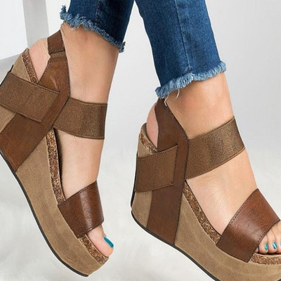 Sandale de dama cu platforma in mai multe culori din piele ecologica