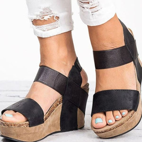 Sandale de dama cu platforma in mai multe culori din piele ecologica