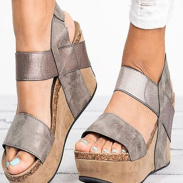 Sandale de dama cu platforma in mai multe culori din piele ecologica