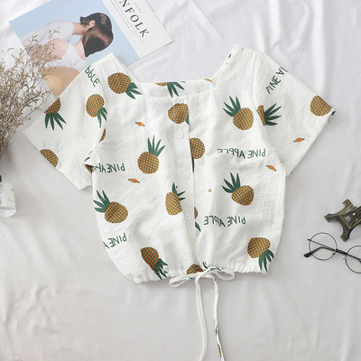 Cămașă scurtă de damă cu cravate și nasturi în mai multe culori