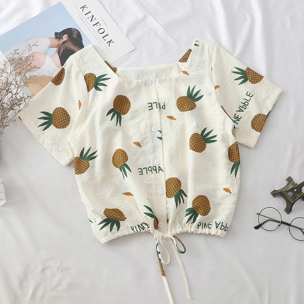 Cămașă scurtă de damă cu cravate și nasturi în mai multe culori