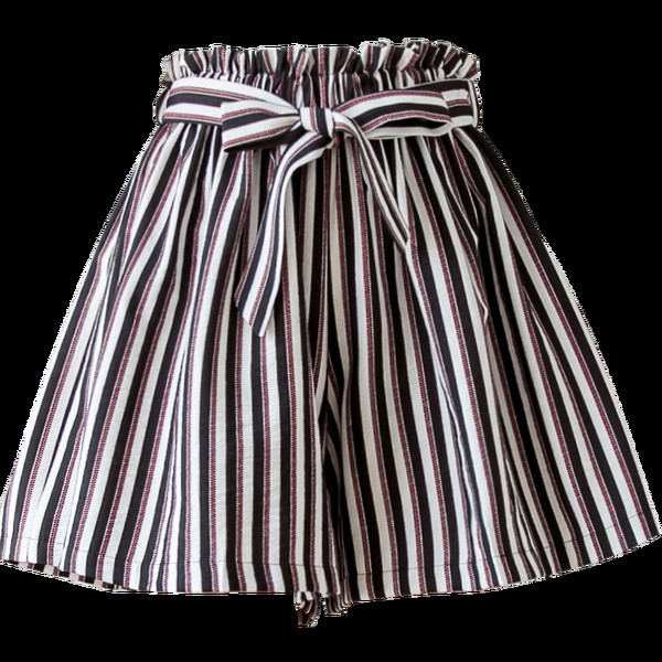 Раиран дамски къс панталон с висока еластична талия в две разцветки 