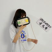 Geanta de dama cu decor 3D si lant metalic in patru culori