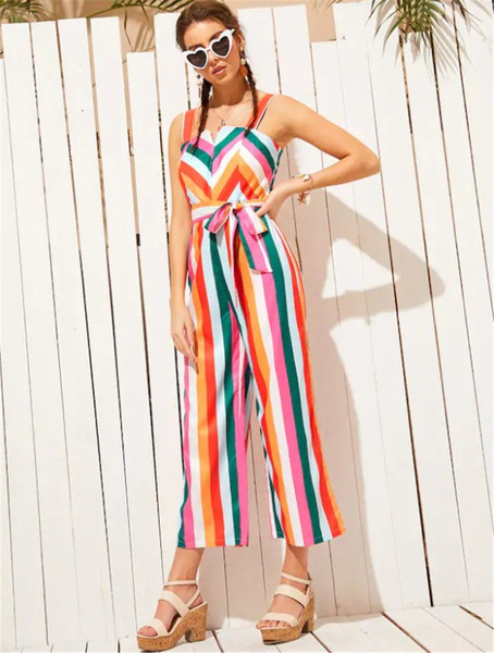 Έγχρωμη Γυναικεία ολόσωμη φόρμα με κορδόνια