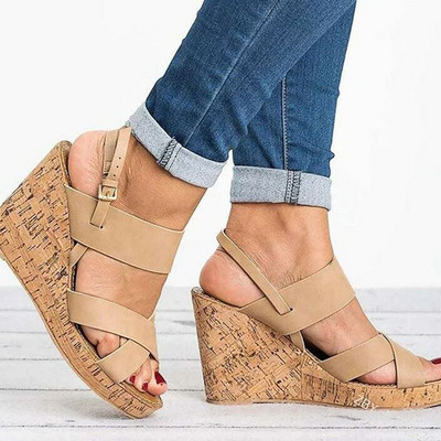 Sandale de dama cu platforma in trei culori din piele ecologica