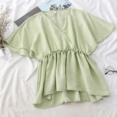 Bluză de damă modernă model decupat cu decolteu în V în mai multe culori