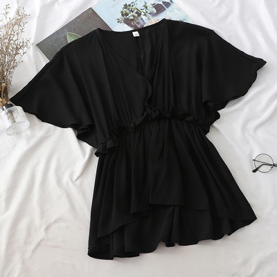 Bluză de damă modernă model decupat cu decolteu în V în mai multe culori