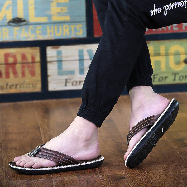 Papuci casual pentru bărbați în negru și maro