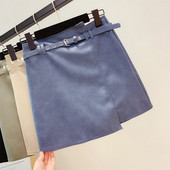 Fusta de dama din piele cu curea in mai multe culori