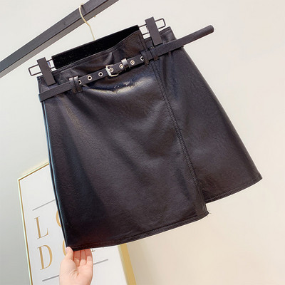 Fusta de dama din piele cu curea in mai multe culori