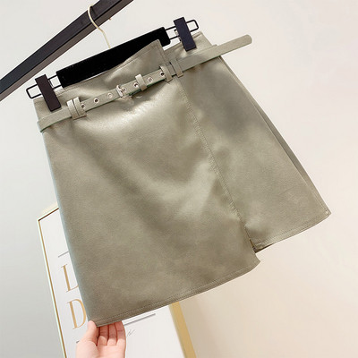 Fusta de dama din piele cu curea in mai multe culori