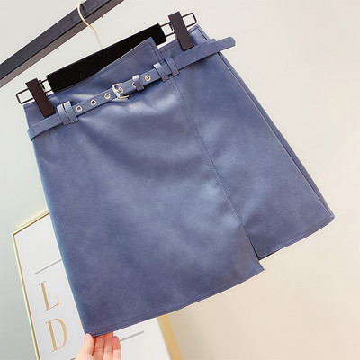 Fusta de dama din piele cu curea in mai multe culori