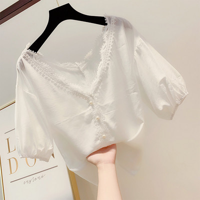 Cămașă modernă de damă cu decolteu în V în mai multe culori