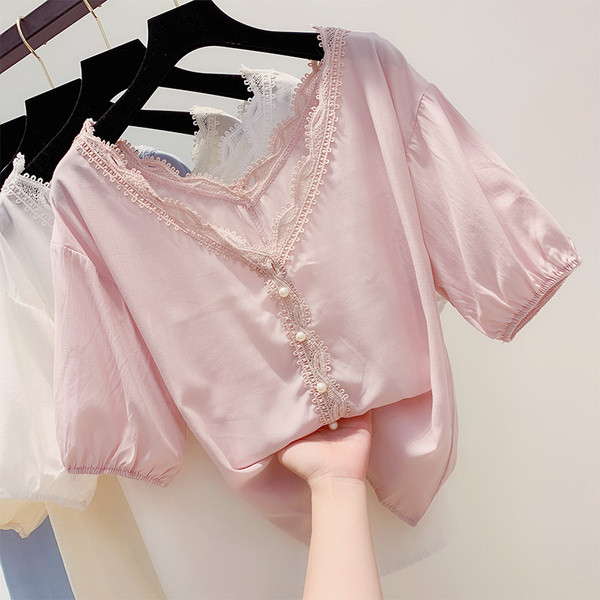 Cămașă modernă de damă cu decolteu în V în mai multe culori