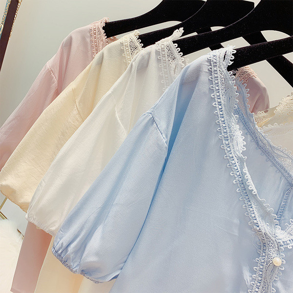 Cămașă modernă de damă cu decolteu în V în mai multe culori