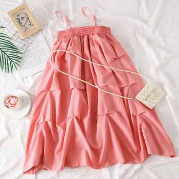 Rochie de dama model nou cu bretele de culoare roz