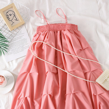 Rochie de dama model nou cu bretele de culoare roz