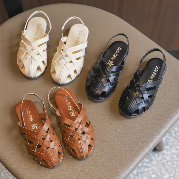 Sandale moderne pentru copii pentru fete - din piele ecologica in trei culori