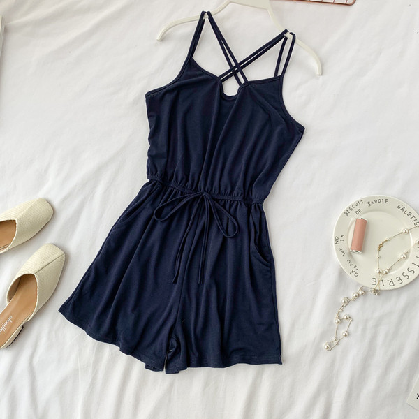 Γυναικεία ολόσωμη φόρμα ε χιαστί πλάτη  σε δύο χρώματα