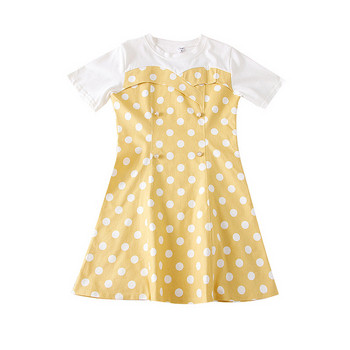 Rochie casual de dama cu buline, cu maneci scurte