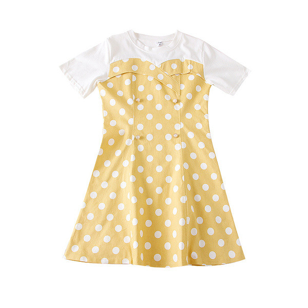 Rochie casual de dama cu buline, cu maneci scurte