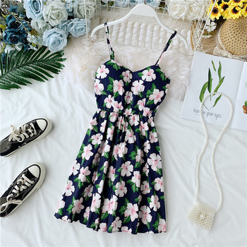 Rochie de vara de dama cu bretele subtiri si model floral in mai multe culori