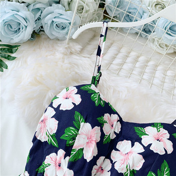 Rochie de vara de dama cu bretele subtiri si model floral in mai multe culori