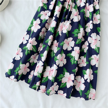 Rochie de vara de dama cu bretele subtiri si model floral in mai multe culori