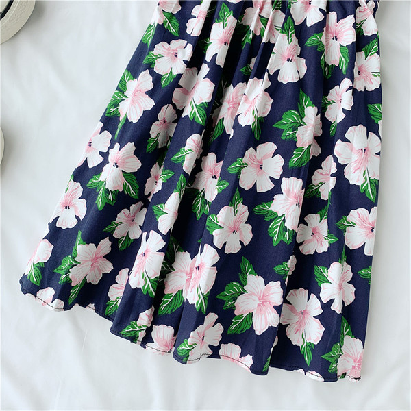 Rochie de vara de dama cu bretele subtiri si model floral in mai multe culori