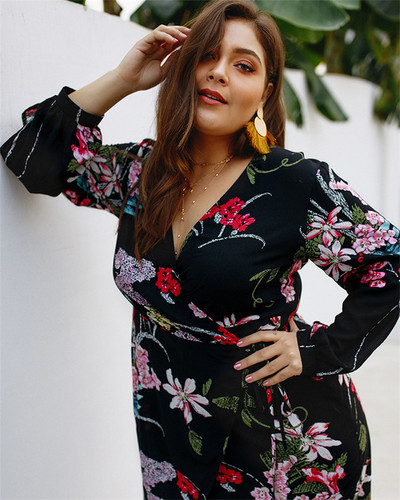 Rochie de dama cu model floral in trei culori