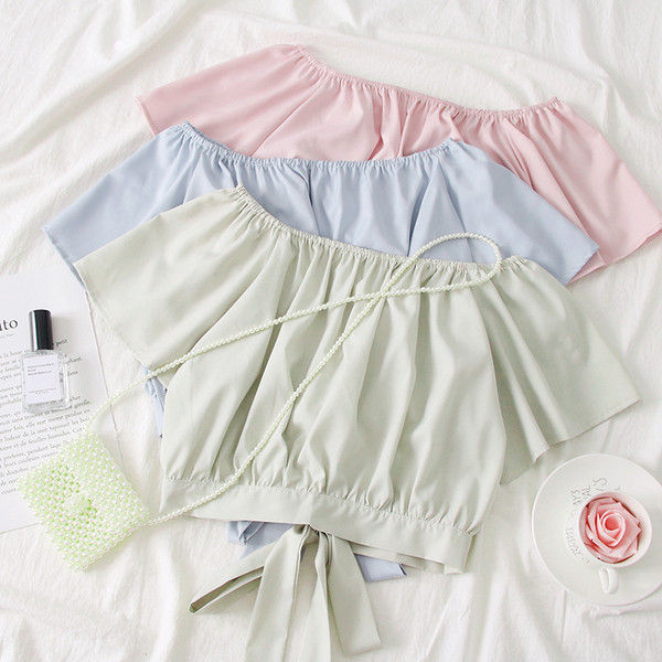 Bluză de damă elegantă cu umerii goi, în patru culori