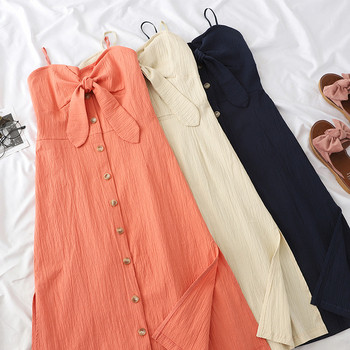 Rochie de dama eleganta cu cravate si nasturi in mai multe culori