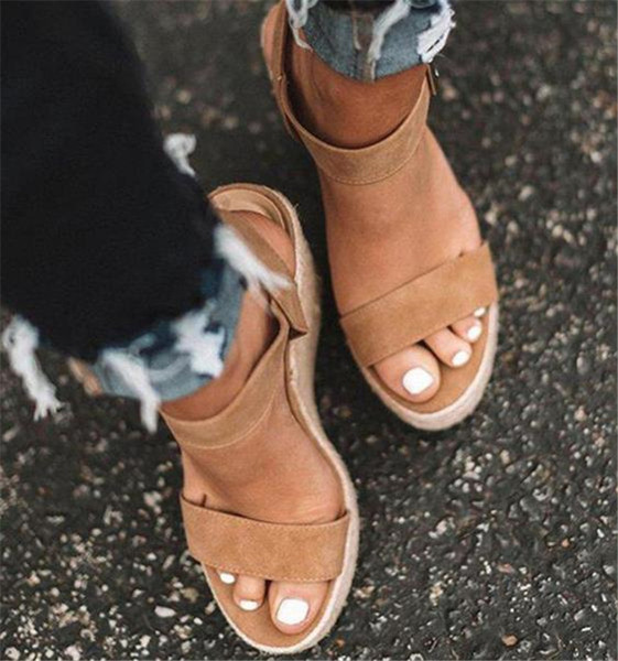 Sandale de dama moderne cu platforma din piele intoarsa ecologica