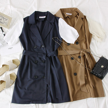 Rochie de dama model nou cu decolteu in V in albastru si maro