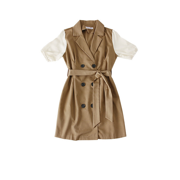 Rochie de dama model nou cu decolteu in V in albastru si maro