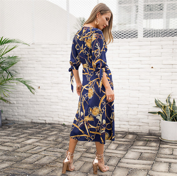 Rochie eleganta de dama cu maneci 3/4 in rosu si negru