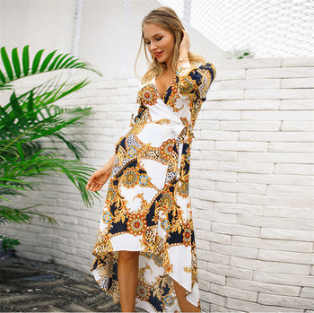 Rochie de dama cu decolteu in V in doua culori