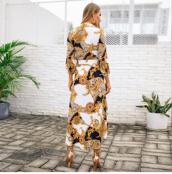 Rochie de dama cu decolteu in V in doua culori