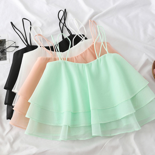 Maiou modern de dama model larg cu bretele subtiri in mai multe culori