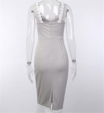 Rochie casual de dama cu bretele late si broderie