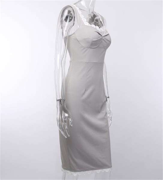 Rochie casual de dama cu bretele late si broderie