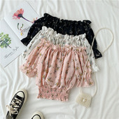 Bluza de dama cu talie elastica si model floral in mai multe culori