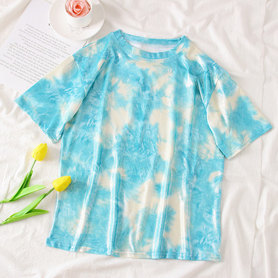 Цветна дамска тениска с О-образно деколте в три цвята