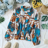 Cămașă de damă colorată cu nasturi în mai multe culori