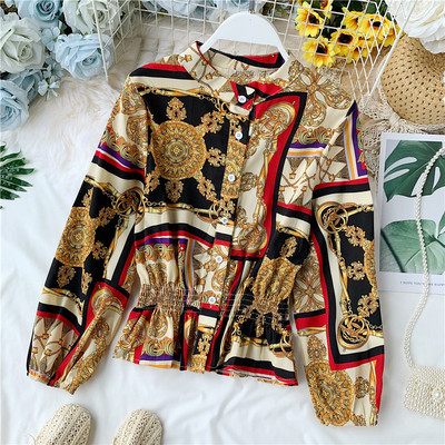 Cămașă de damă colorată cu nasturi în mai multe culori