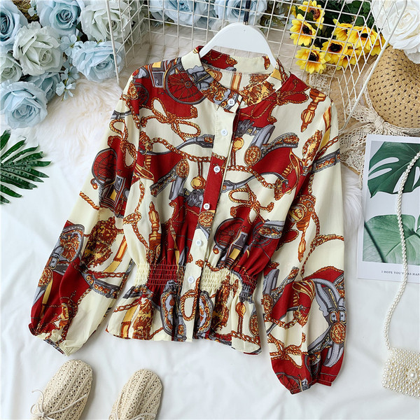 Cămașă de damă colorată cu nasturi în mai multe culori